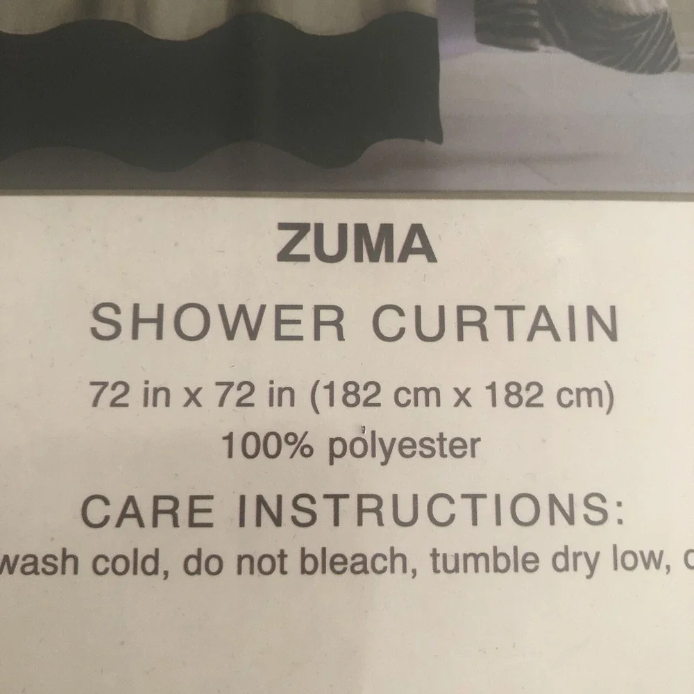 Zebra Fabric Shower Curtain Zuma 72
